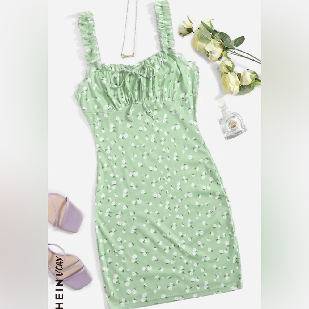 Short mint green summer dress
